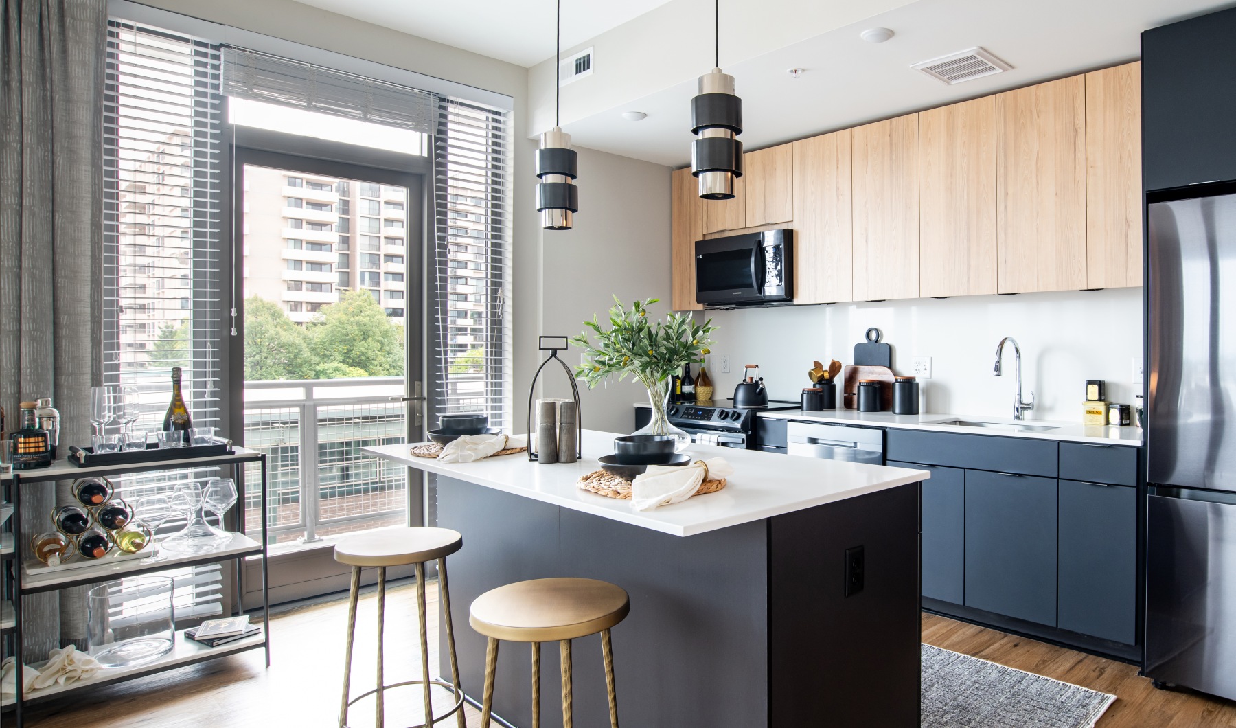 Model kitchen at our apartments in Ballston, VA